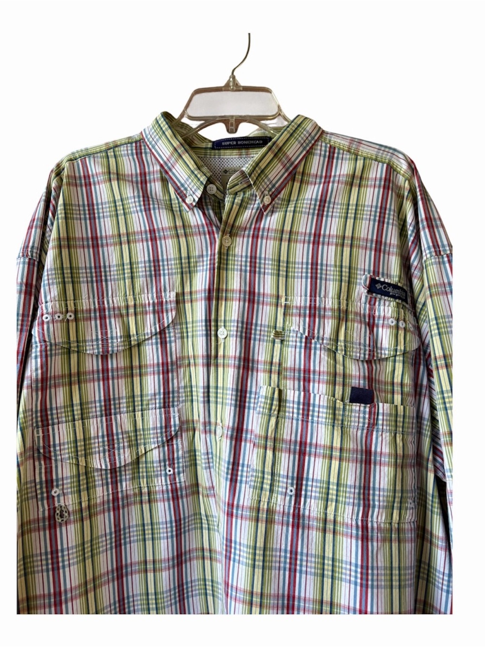 Columbia PFG Super Bonehead Fishing Shirt XXL Long Sleeve 100% Cotton